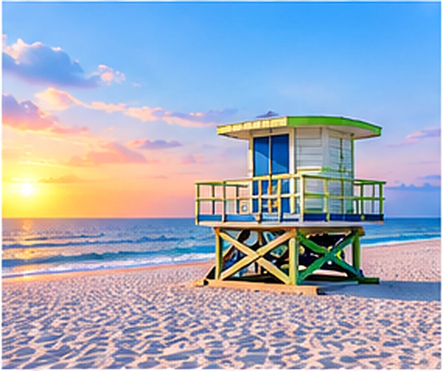 Miami Beach coastline at sunset